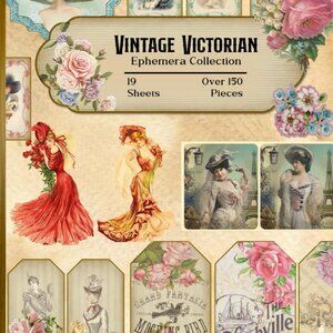 Vintage Victorian Ephemera Collection Book